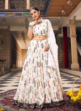 Glorious Looking Lehenga Choli in White
